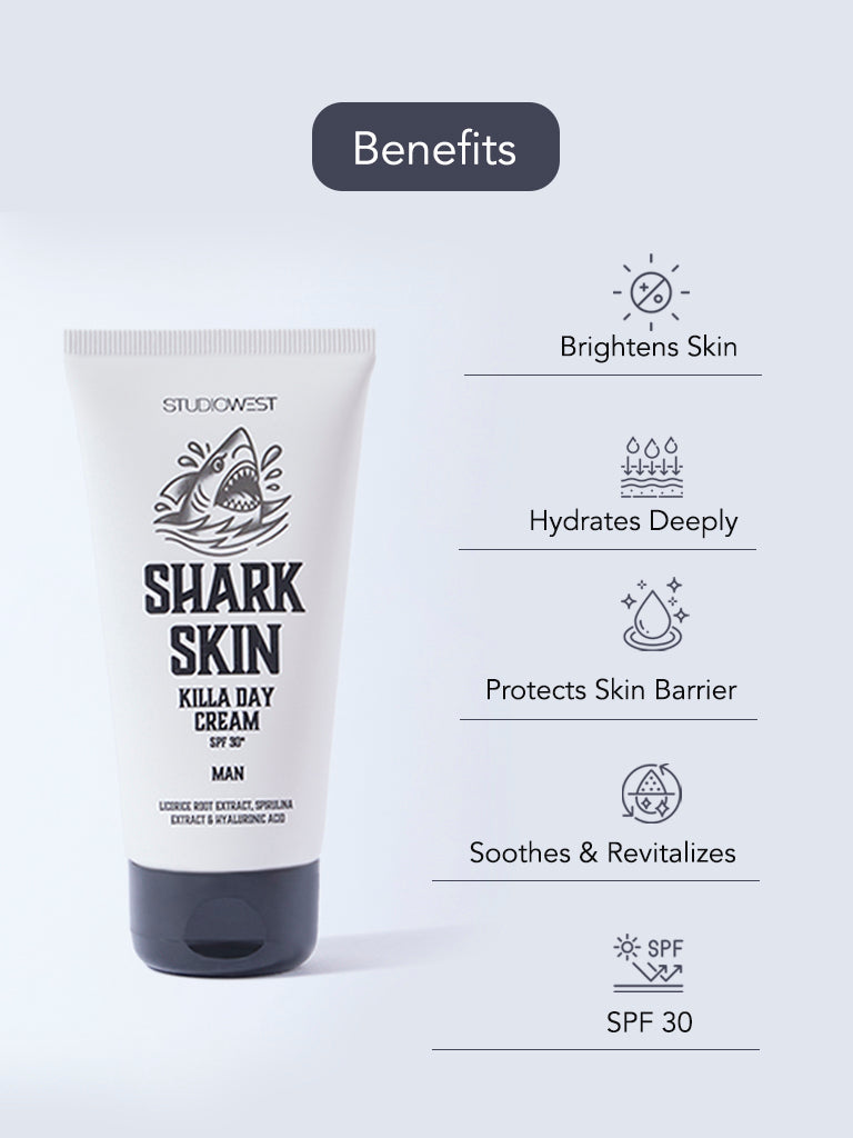Studiowest Shark Skin Killa Day Cream with SPF 30 - 50 gm