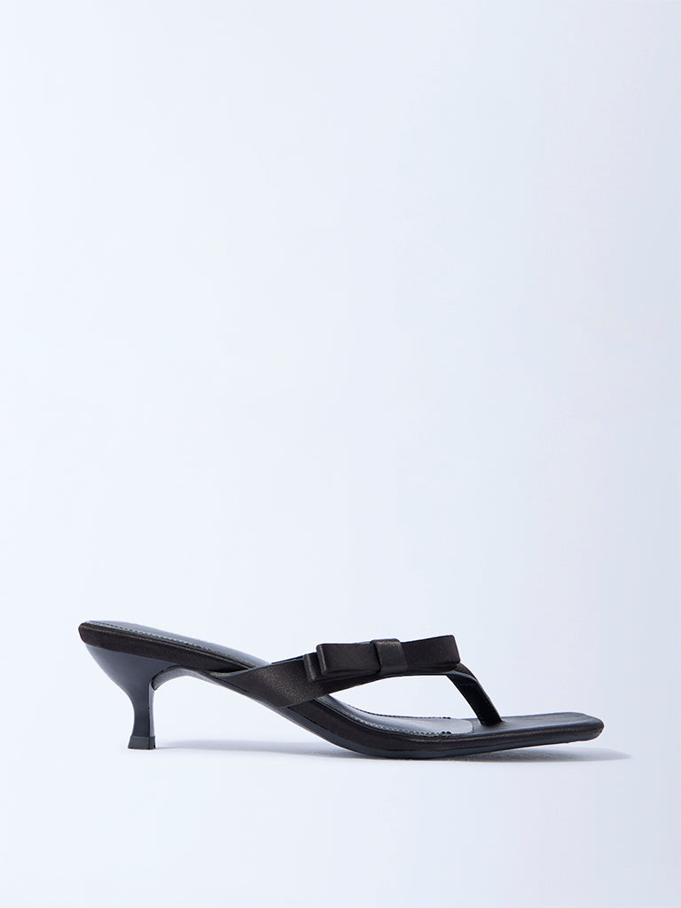 LUNA BLU Black Bow-Detailed Sandals
