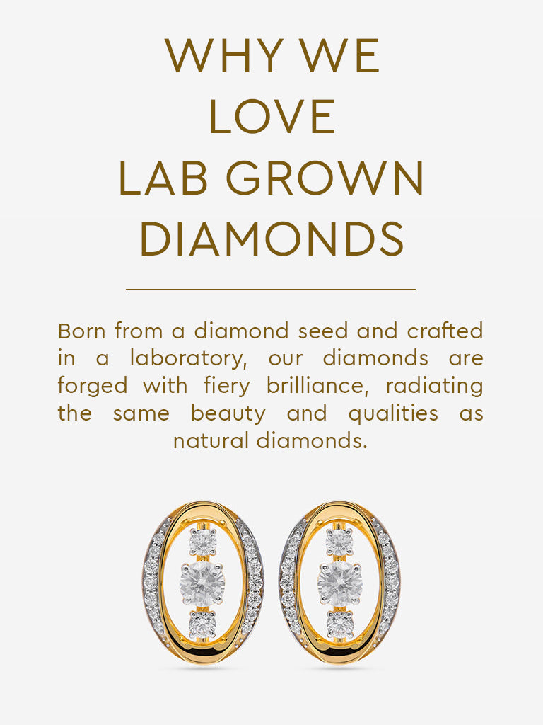 Gold Cluster Gold Plated Lab Diamond Stud Earrings
