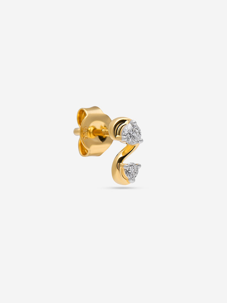 Gold and Lab Diamond Stud Earrings