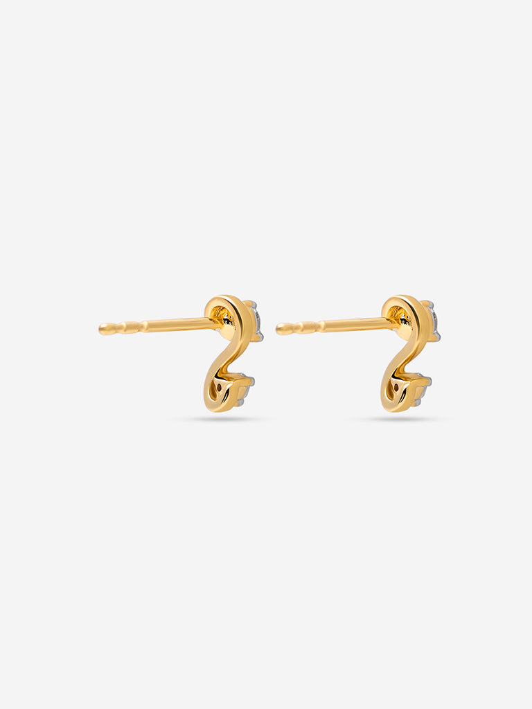 Gold and Lab Diamond Stud Earrings