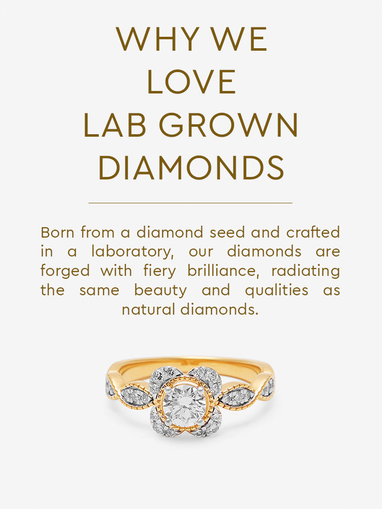 Solitaire Gold Plated Lab Diamond Ring