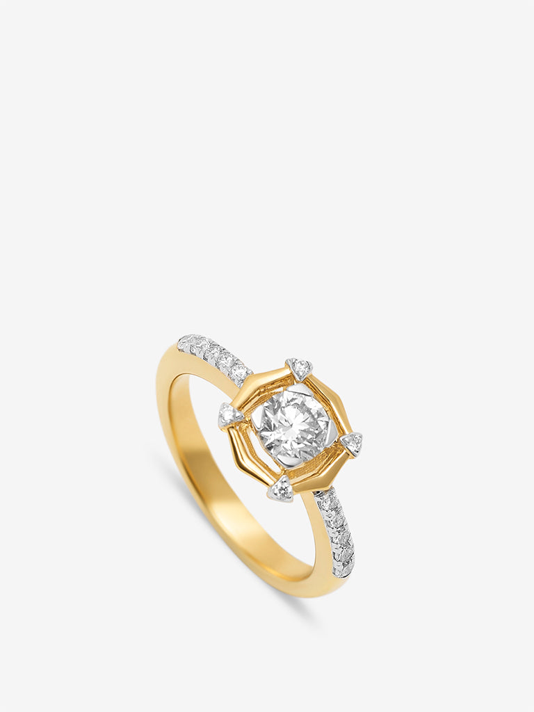 Sculpted Lab Diamond Ring