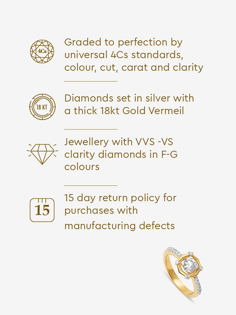 Sculpted Lab Diamond Ring