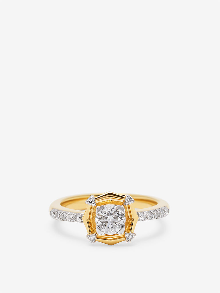 Sculpted Lab Diamond Ring