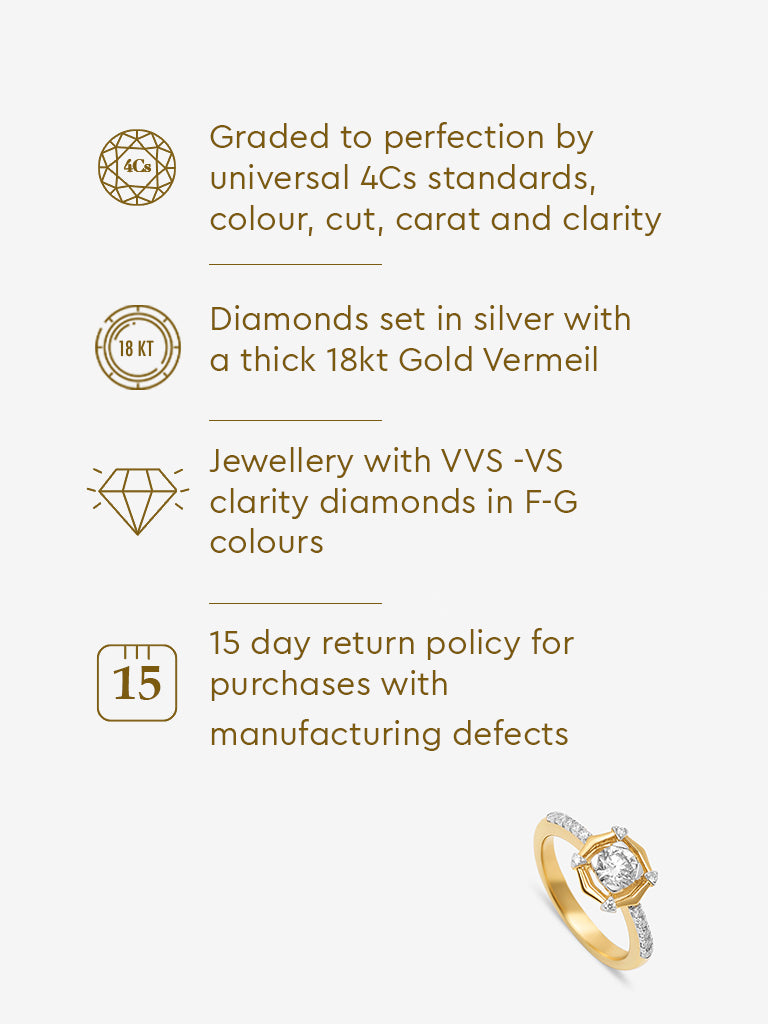 Sculpted Lab Diamond Ring