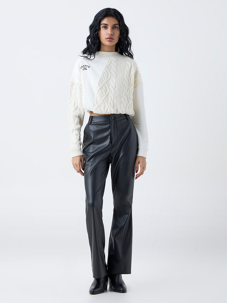 Nuon Off-White Colour-Blocked Sweater