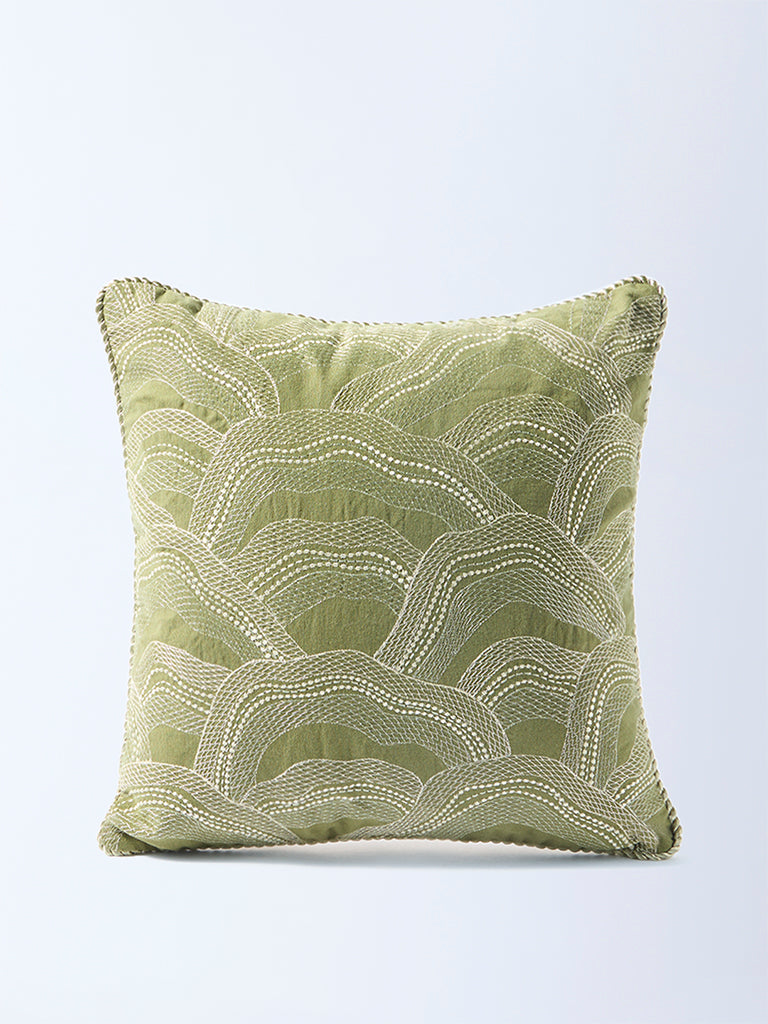 Westside Home Sage Shell Embroidered Cushion Cover