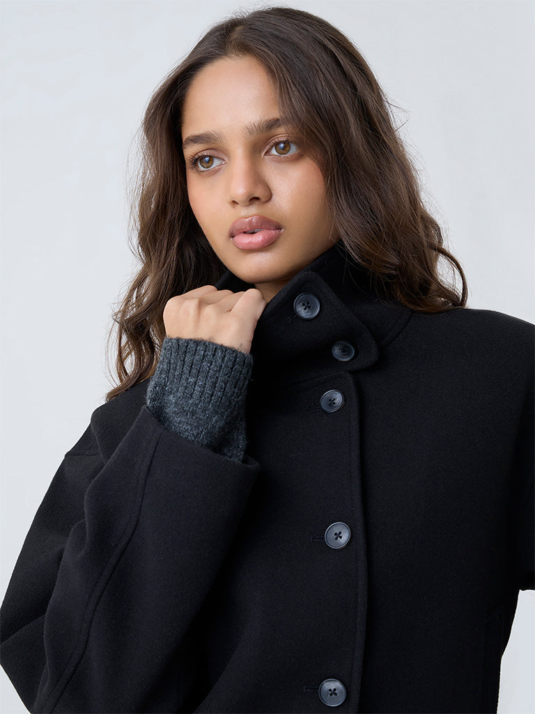 LOV Black High-Neck Jacket