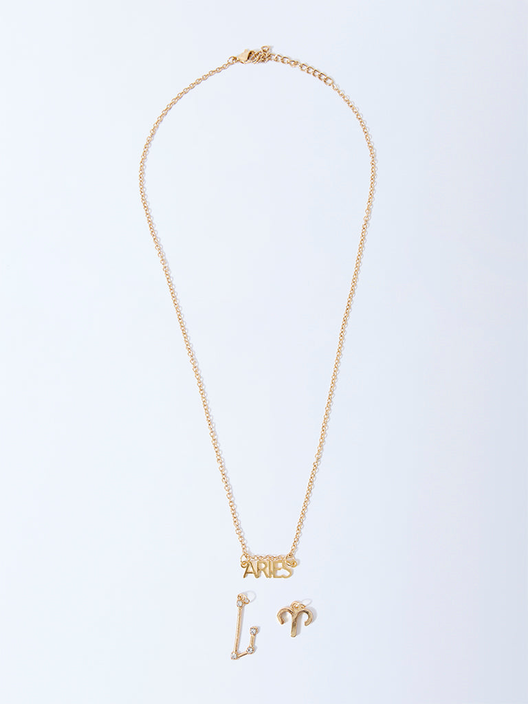 Westside Accessories Gold Aries Charm Necklace