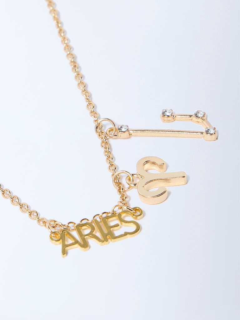 Westside Accessories Gold Aries Charm Necklace