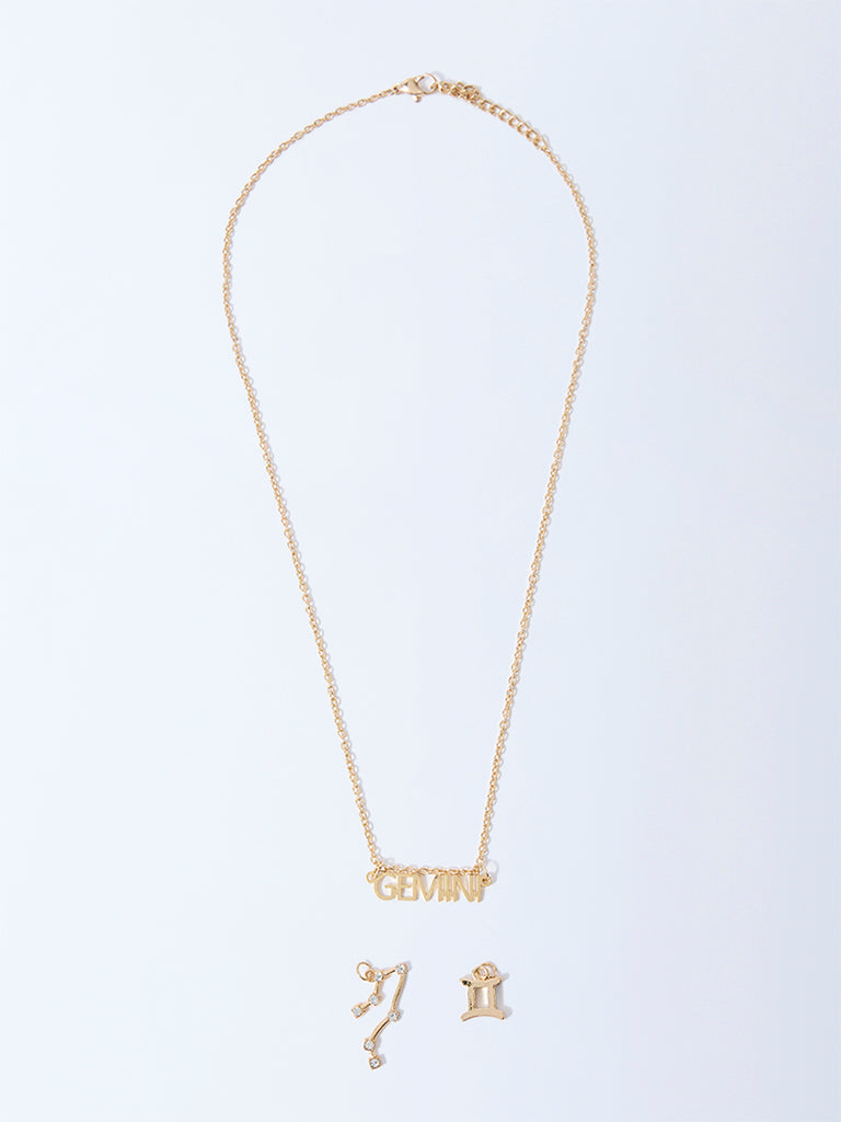 Westside Accessories Gold Gemini Charm Necklace