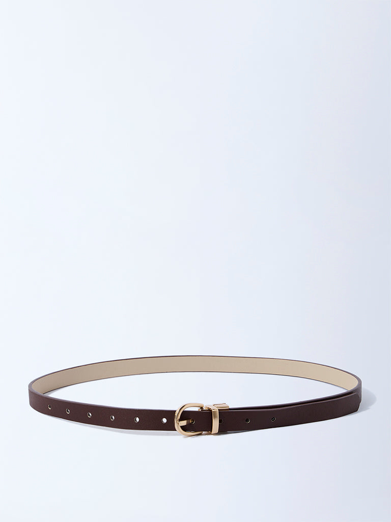 Westside Accessories Brown Buckled Belt
