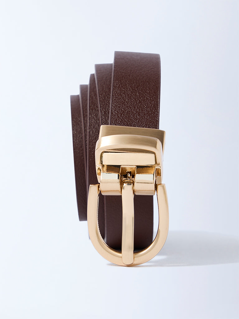 Westside Accessories Brown Buckled Belt
