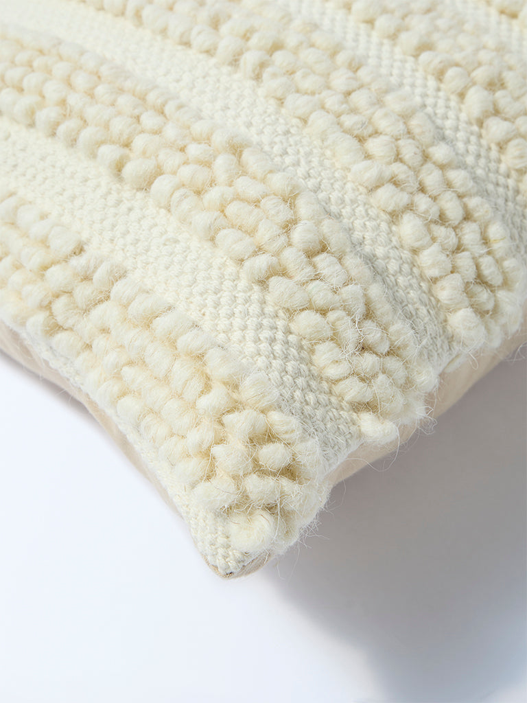 Westside Home White Popcorn Textured Cushion Cover