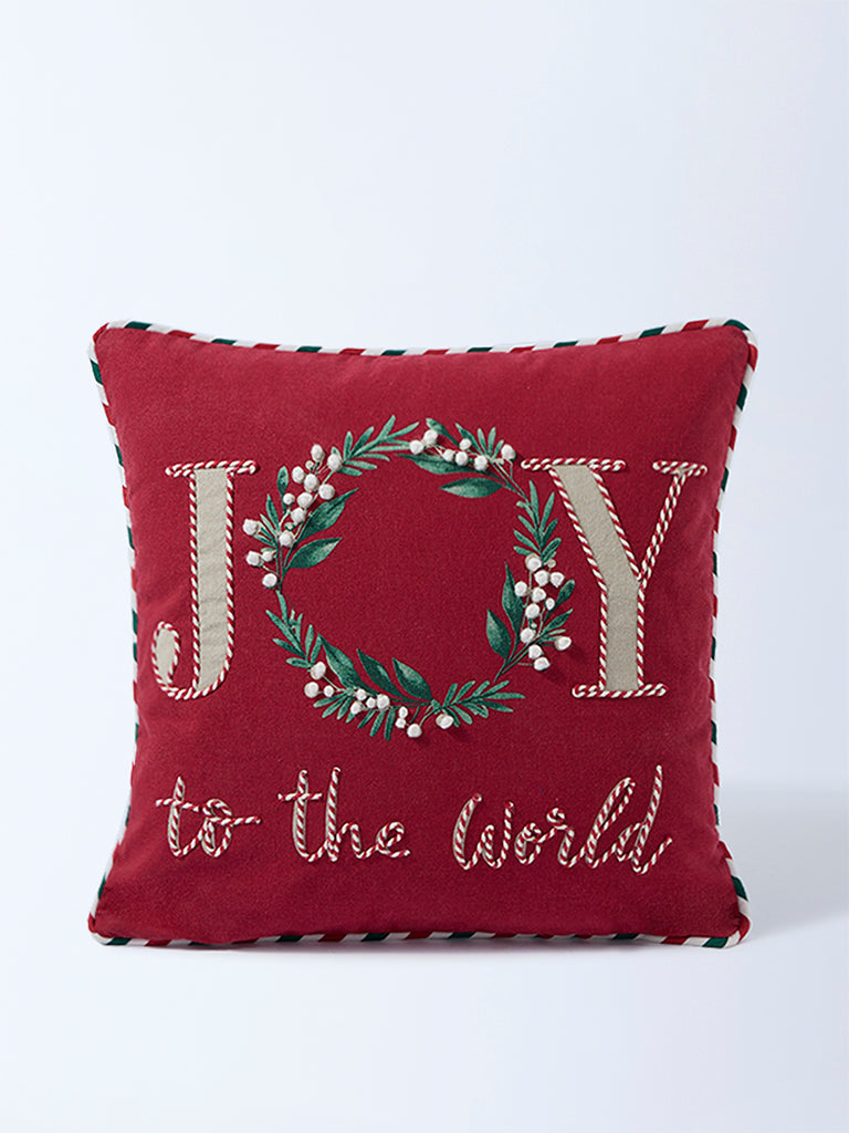 Westside Home Red Christmas Joy Cushion Cover