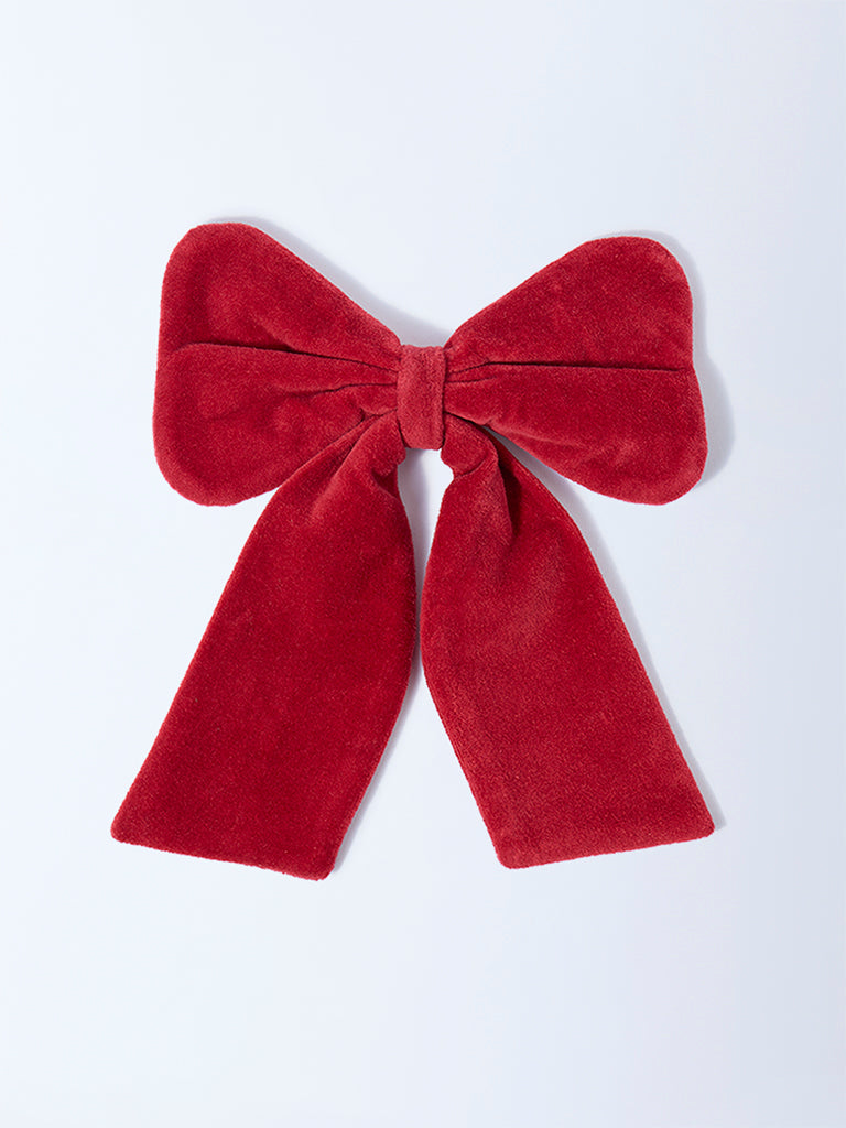 Westside Home Red Velvet Bow Christmas Decoration