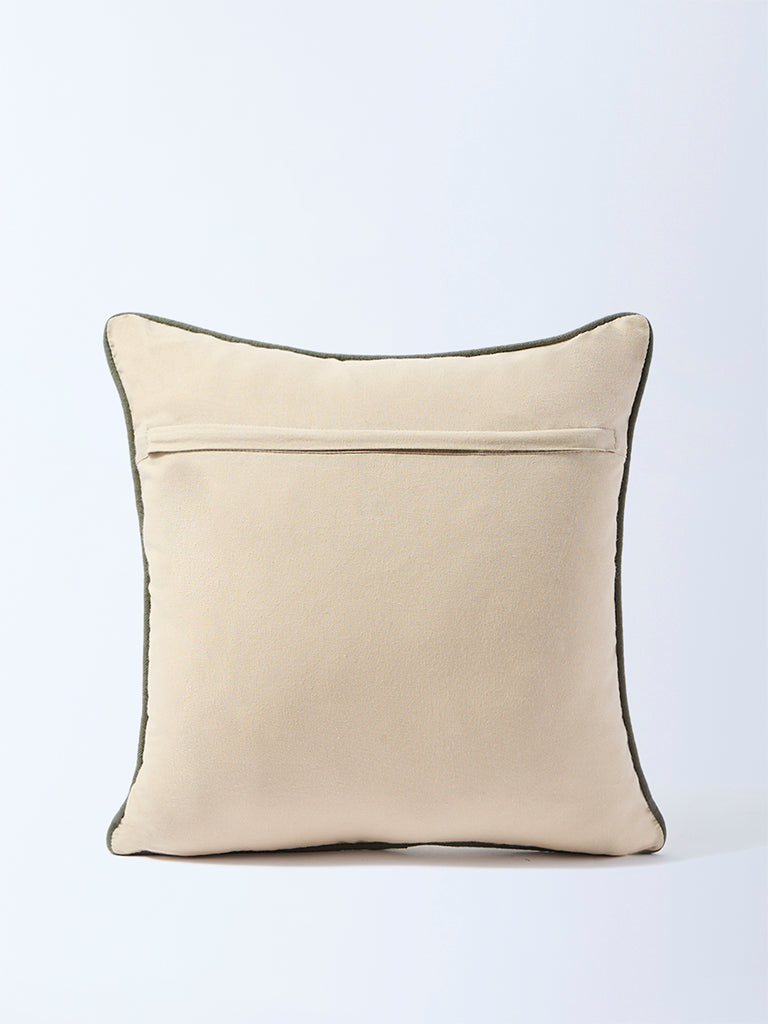 Westside Home White Floral Applique Detailed Cushion Cover