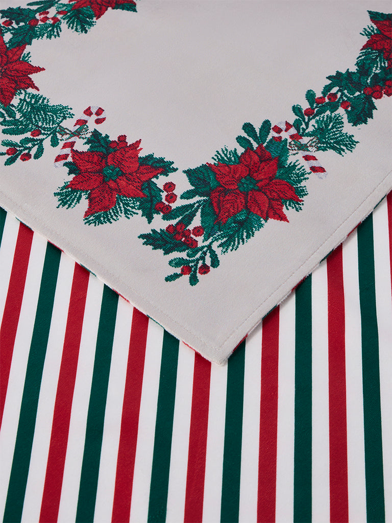 Westside Home Multicolour Christmas Poinsettia Table Runner