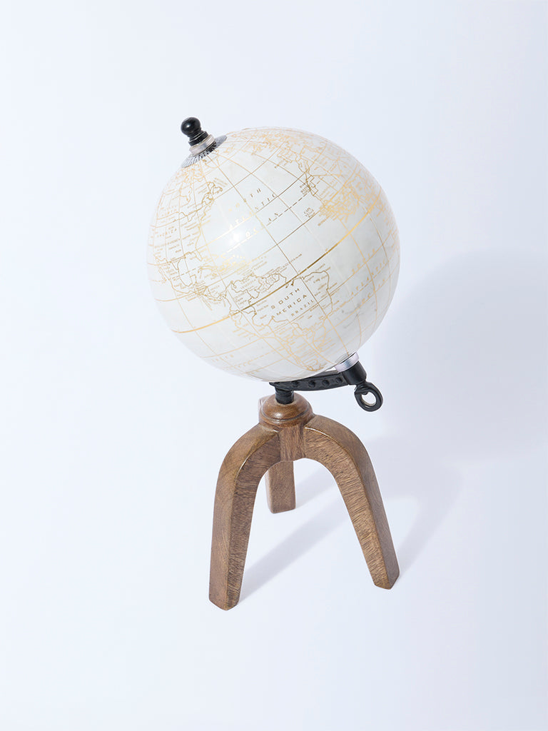 Westside Home White Globe on Tripod Decorative Object