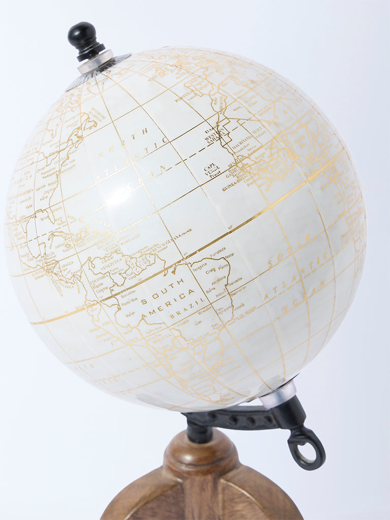 Westside Home White Globe on Tripod Decorative Object