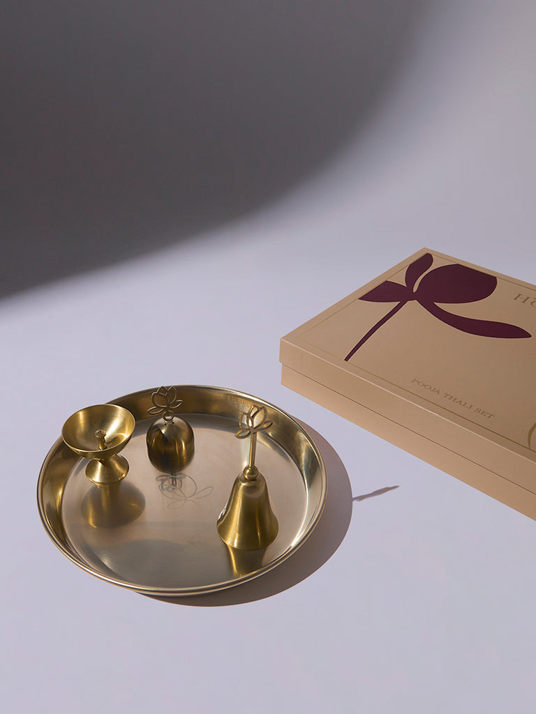 Westside Home Gold Puja Thali Set - Festive Season Gift