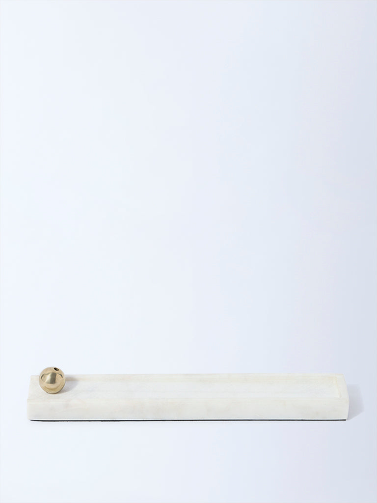 Westside Home White Marble Incense Holder