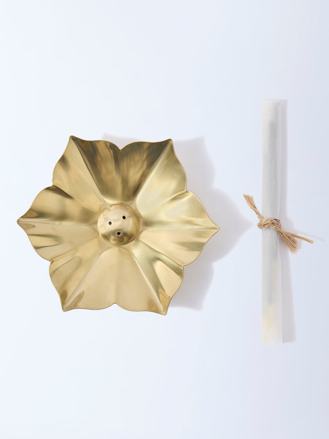 Westside Home Gold Lotus Incense Holder with Three Sticks - Festive Season Gift