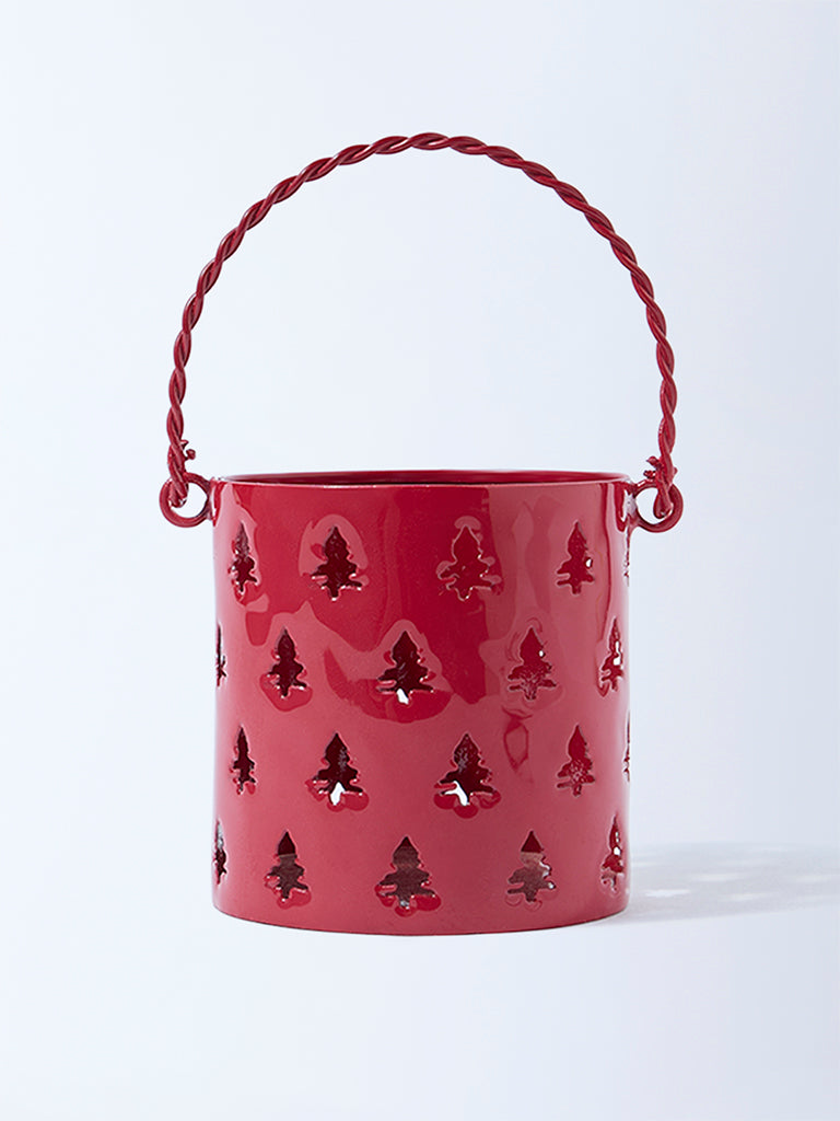 Westside Home Red Christmas Tree Tealight Candle Holder