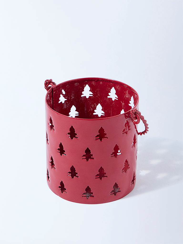 Westside Home Red Christmas Tree Tealight Candle Holder
