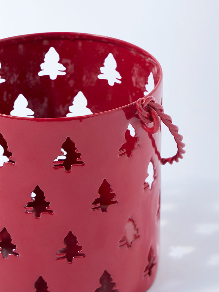 Westside Home Red Christmas Tree Tealight Candle Holder