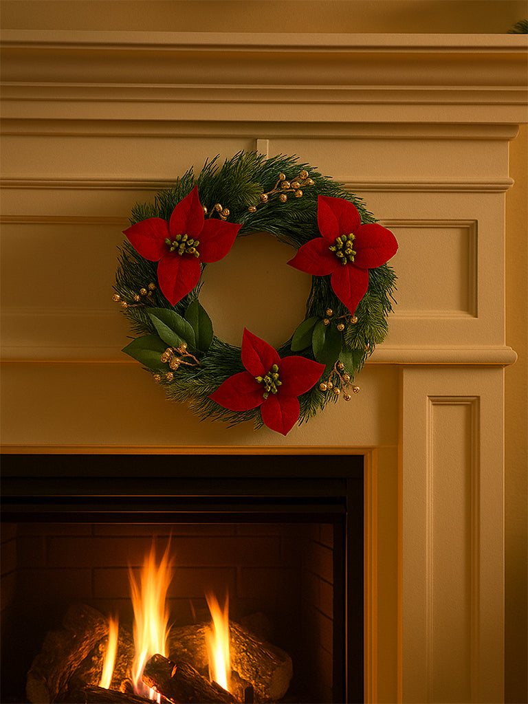 Westside Home Green Candle Wreath Christmas Decoration