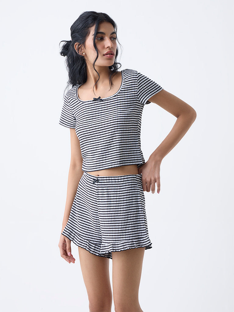Superstar Black Gingham Checkered Top