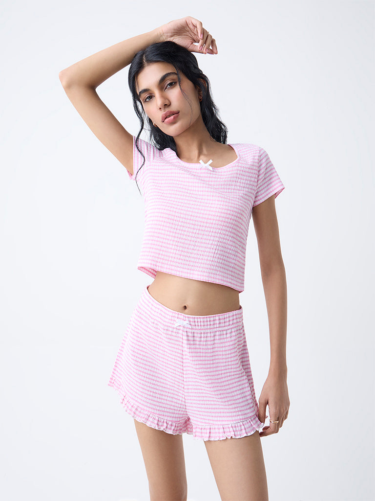 Superstar Pink Gingham Checkered Top