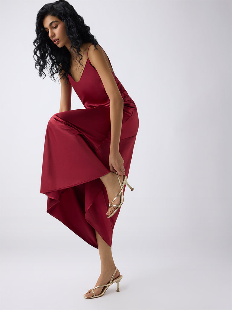 LUNA BLU Gold Multi-Strap Slingback Stiletto Heel Sandals