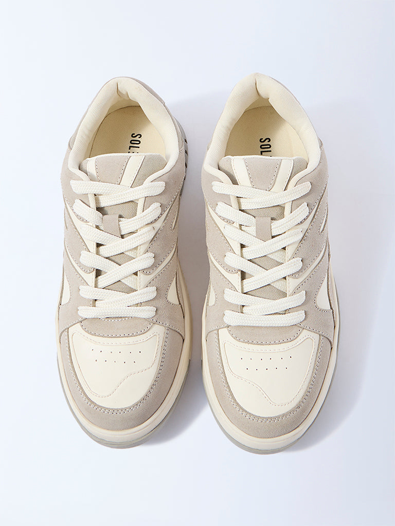 SOLEPLAY Grey Suede Lace-Up Sneakers