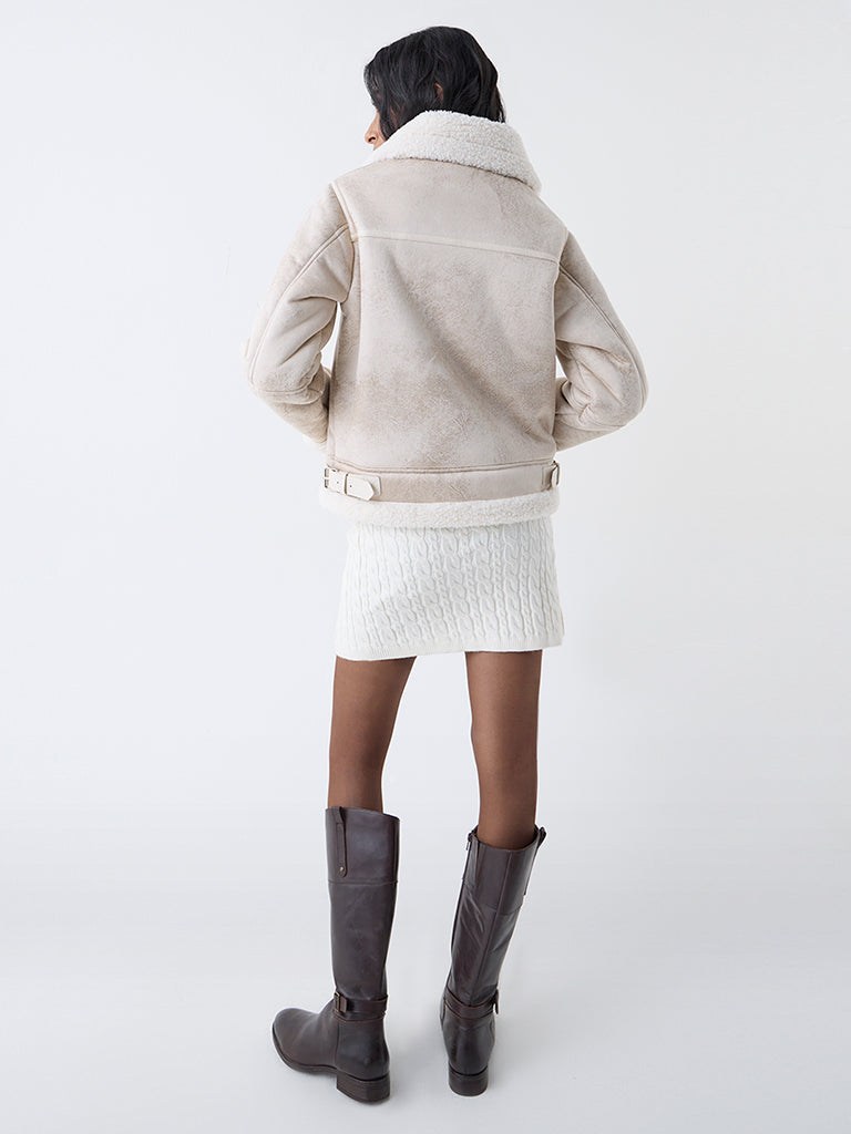 Nuon Off-White Solid Jacket