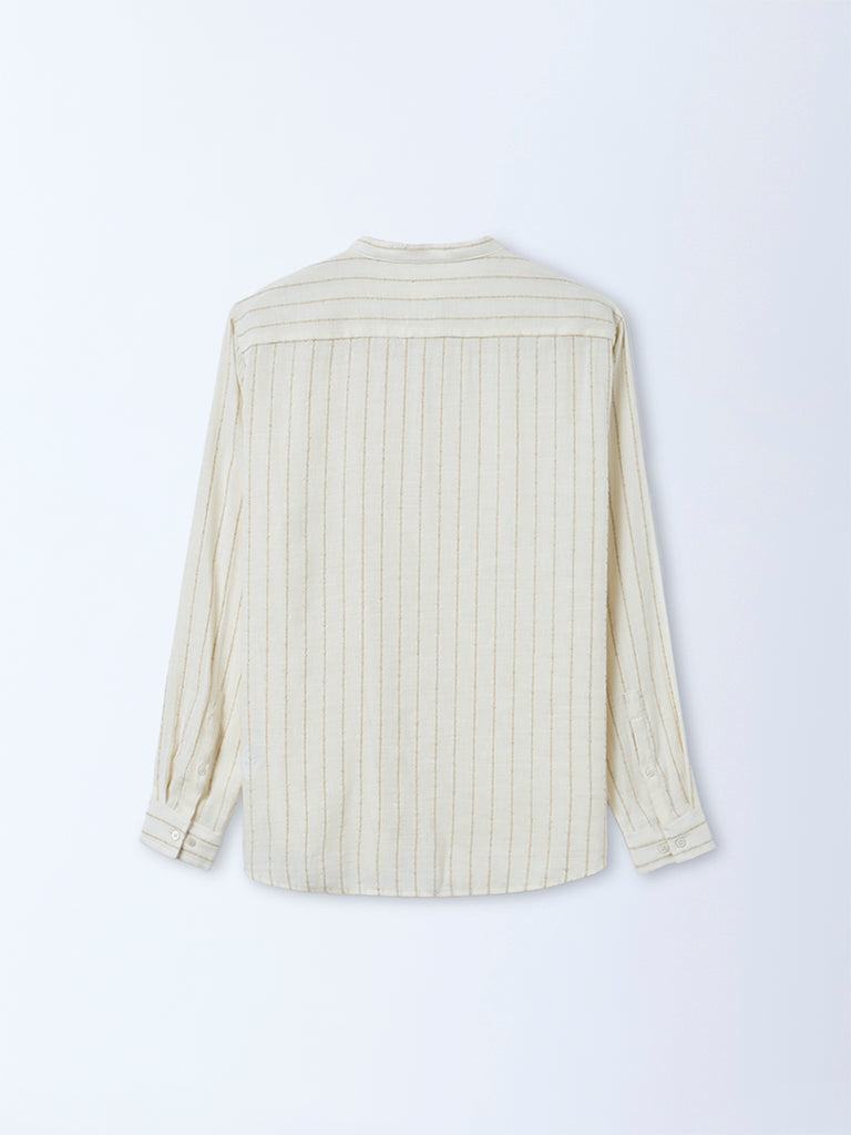 ETA Off-White Striped Relaxed-Fit Shirt