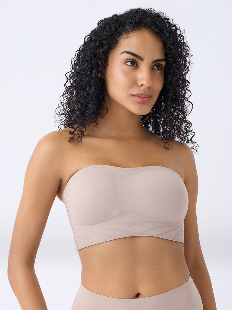 Wunderlove Beige Shadow Sculpt Padded Bandeau Bra