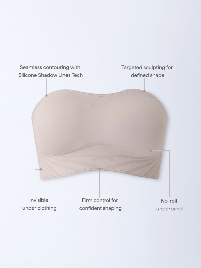 Wunderlove Beige Shadow Sculpt Padded Bandeau Bra