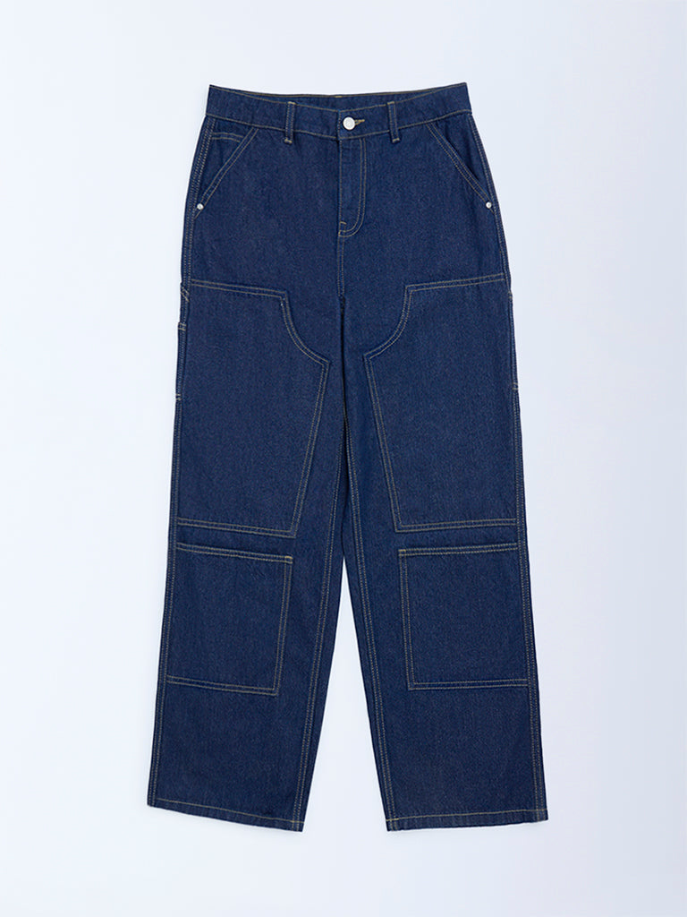 Y&F Kids Indigo Mid-Rise Relaxed-Fit Jeans