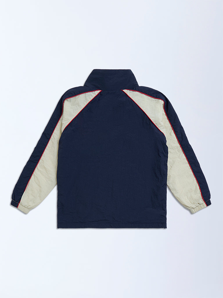 Buy Y&F Kids Navy Colour-Blocked Jacket from Westside