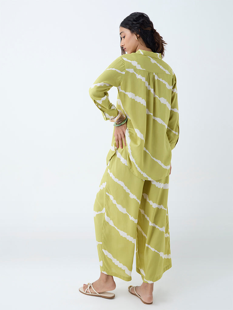 Utsa Lime Tie-Dye Design Tunic