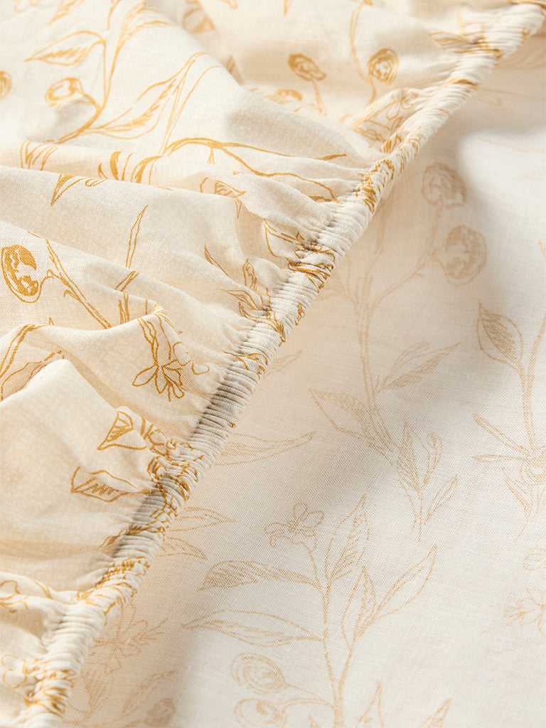 Westside Home Mustard Berry Design King Bed Sheet Set