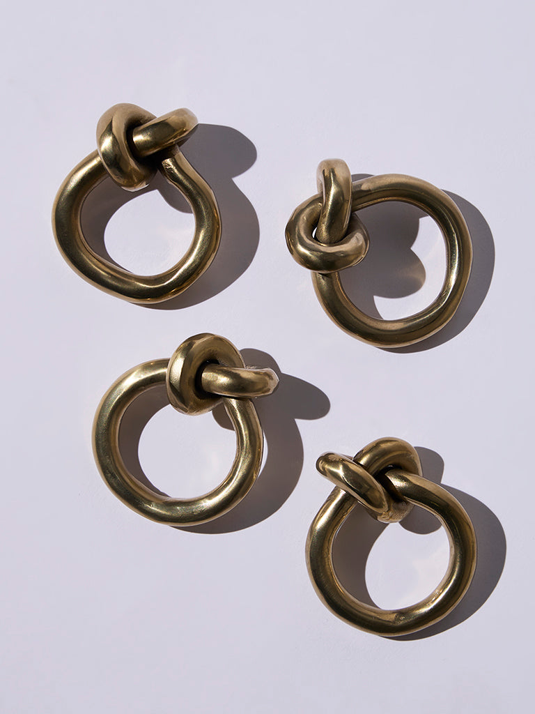 Westside Home Gold Knot Napkin Rings (Set of 4) - Festive Season Gift