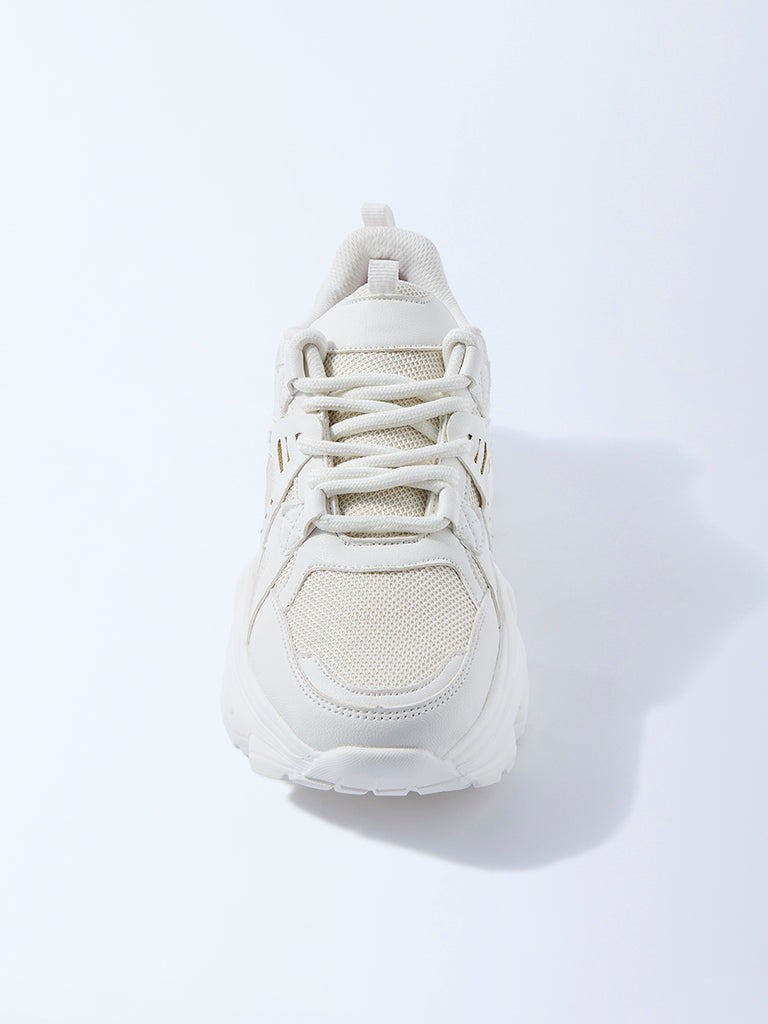 LUNA BLU White Mesh Detailed Chunky Sneakers