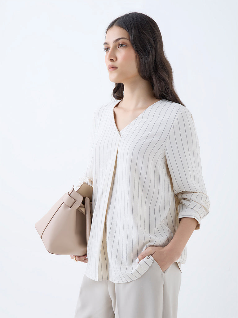 Wardrobe Off-White Striped Top