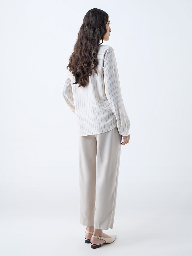 Wardrobe Off-White Striped Top