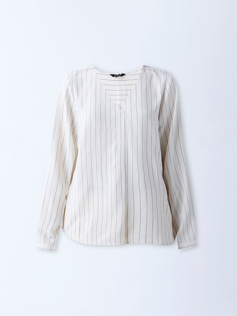Wardrobe Off-White Striped Top