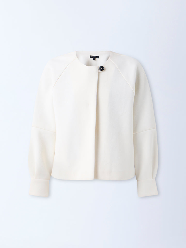 Wardrobe Off-White Solid Jacket